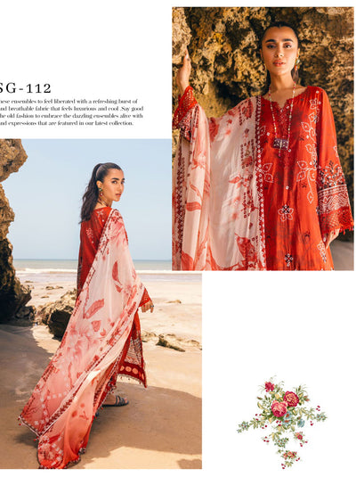 NRH-112 - Unstitched - Gardenia Collection by Nureh Collection 2023 - Memsaab Online