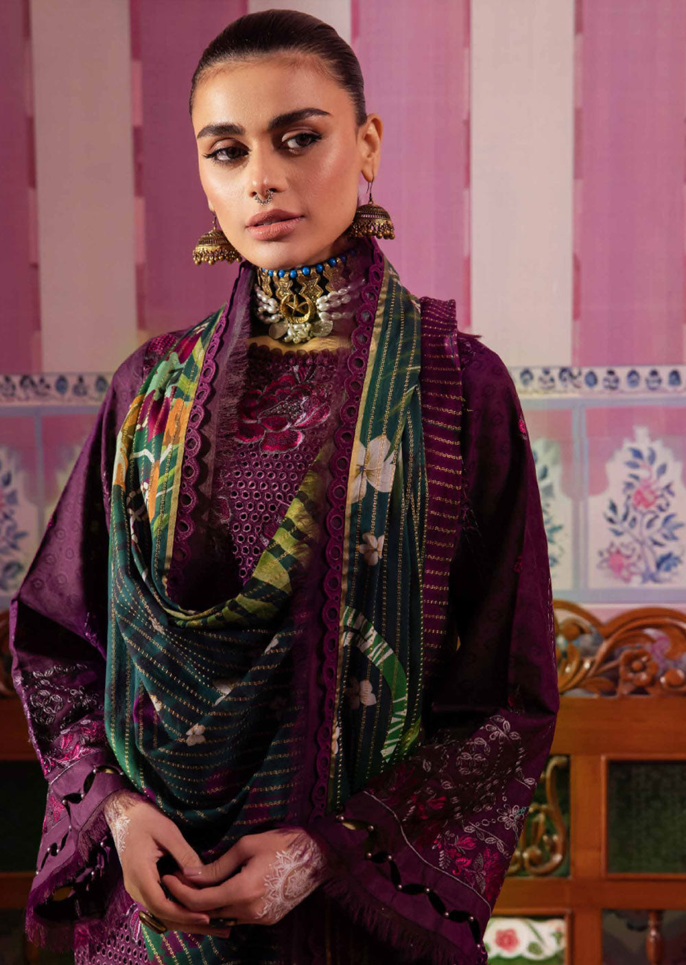 NDS-115-R - Readymade - Maya Lawn Collection by Nureh 2024 - Memsaab Online