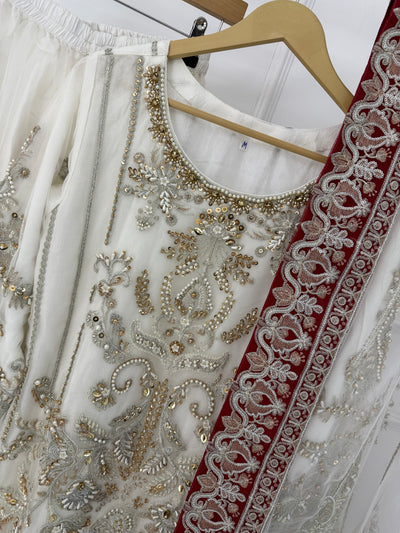 MARWS-10- White - Readymade - Memsaab Wedding Outfit - Memsaab Online