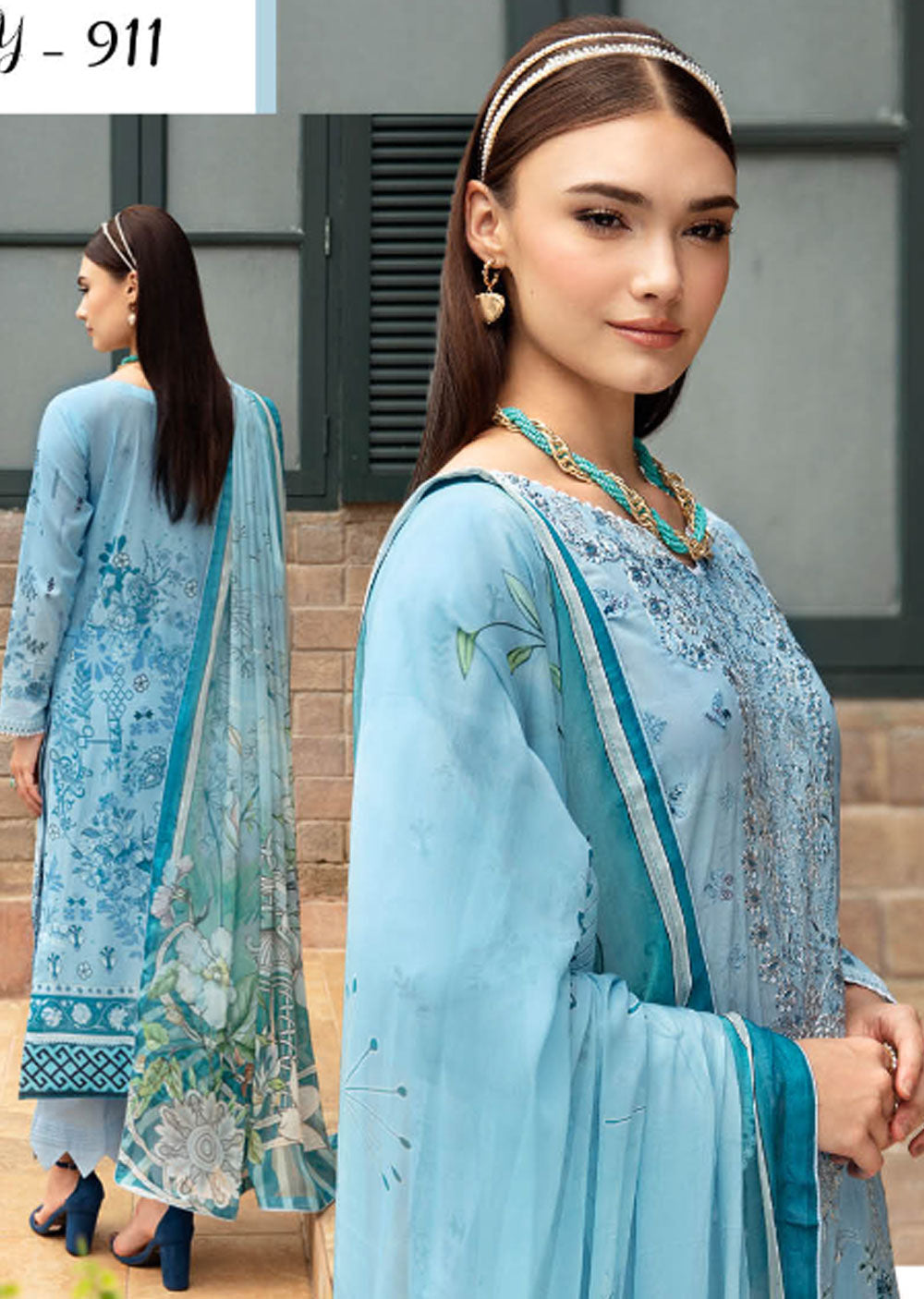 Y-911 - Unstitched - Riwayat by Ramsha Luxury Lawn Vol 09 - Memsaab Online