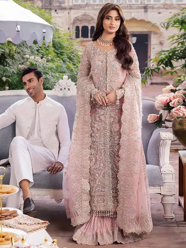 LINA03- Unstitched organza Inspired Outfit - Memsaab Online