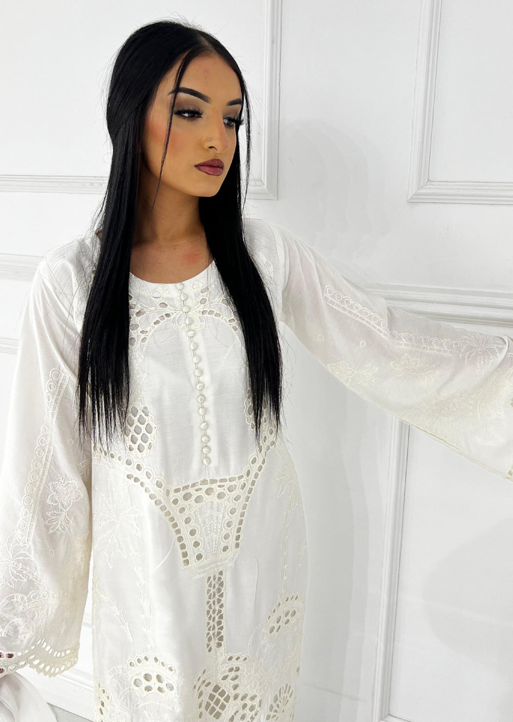 HK294 - White - Readymade HK Outfit - Memsaab Online