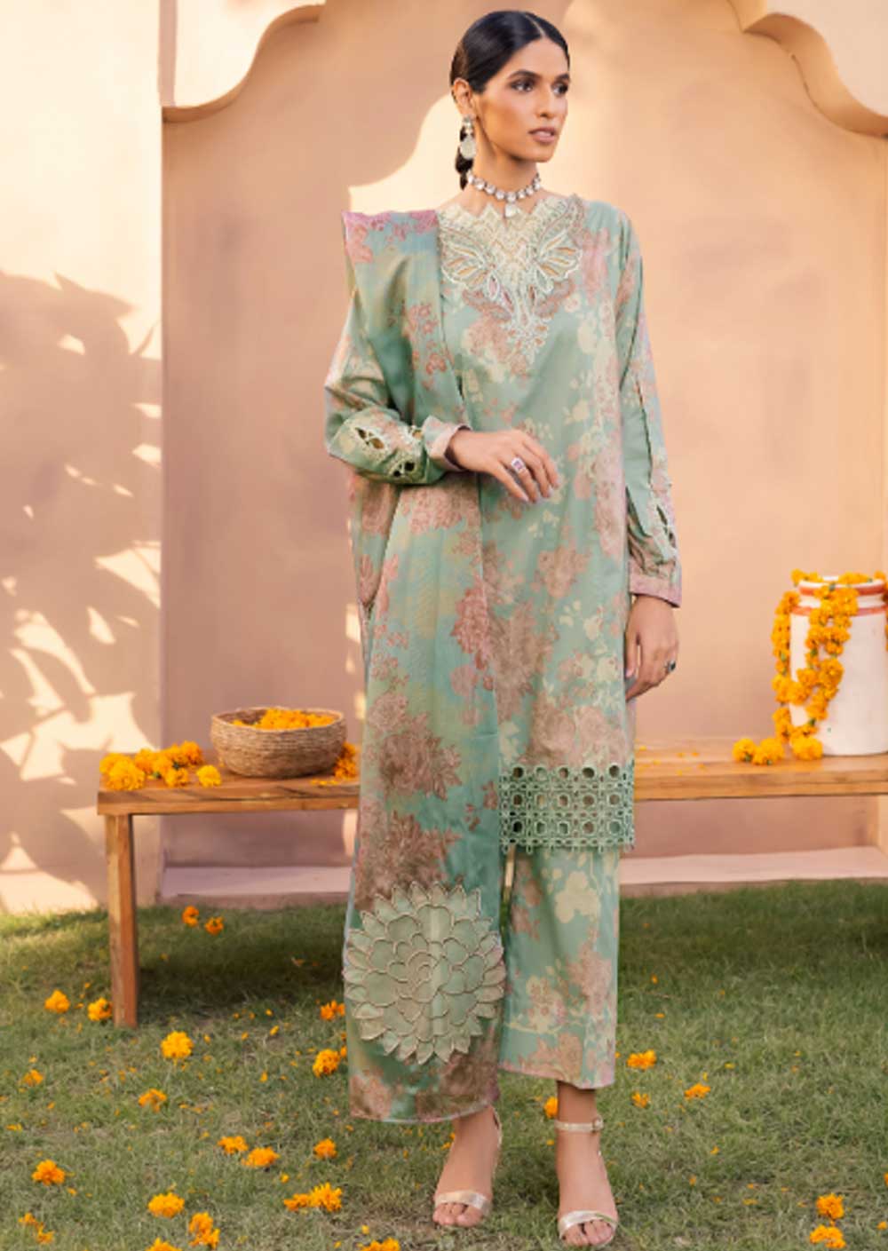 IZU-11 - Unstitched - Aashiaan Festive Lawn Collection by Iznik 2023 - Memsaab Online