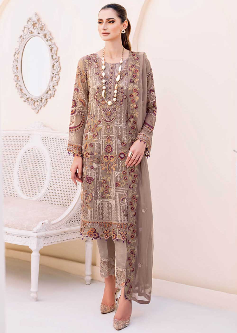 F-2311 - Unstitched - Ramsha Chiffon Collection 2023 - Memsaab Online