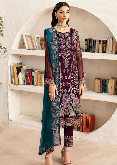 D-1211-R - Readymade - Rangoon by Ramsha Chiffon Collection Vol 12 2024 - Memsaab Online