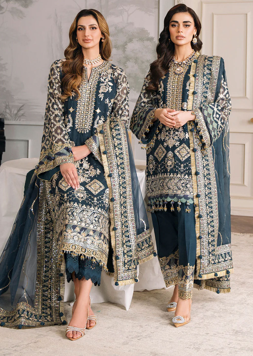 CH12-01 - Readymade - Baroque Chiffon Suit 2024 - Memsaab Online