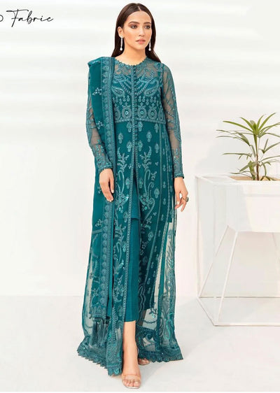 ZBC-01 - Cavern - Readymade - Baroque Embroidered Chiffon Suit 2024 - Memsaab Online