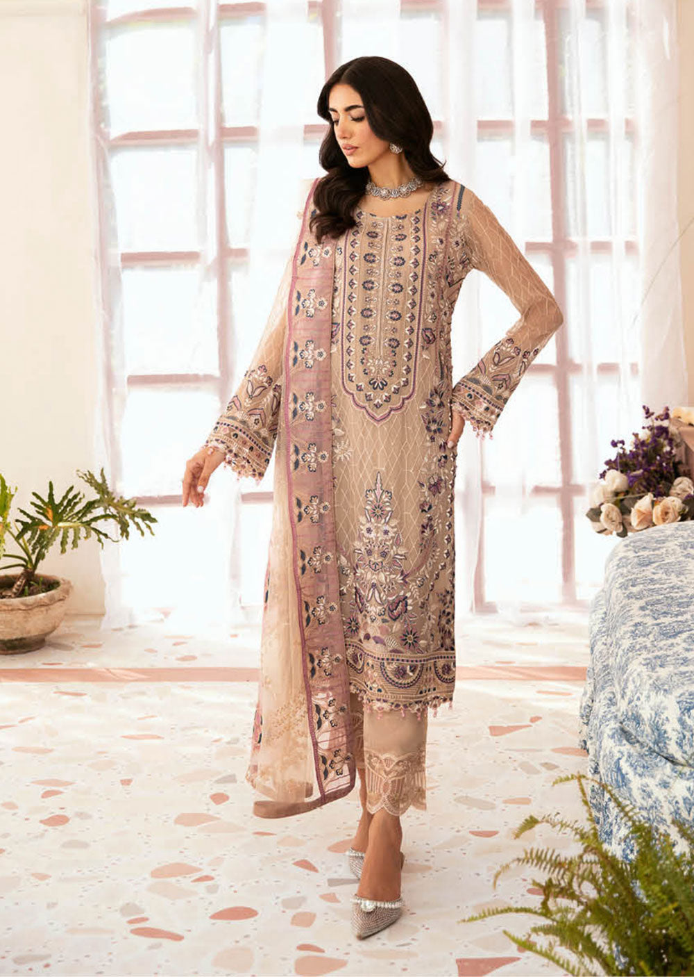 F-2611 - Unstitched - Ramsha Chiffon Collection Vol 26 2024 - Memsaab Online