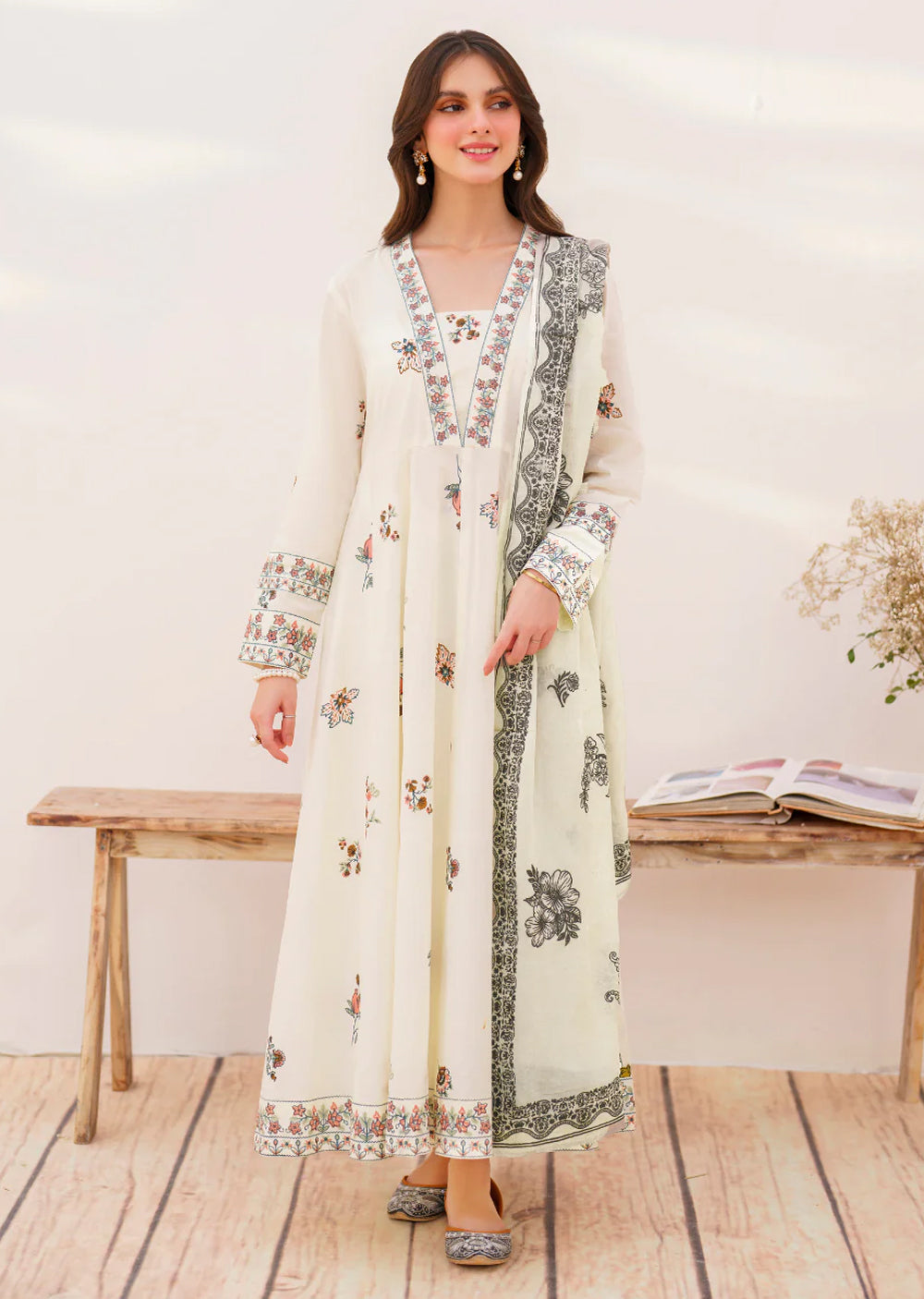 NAZMA- Readymade 3 Piece Cotton Suit - Memsaab Online