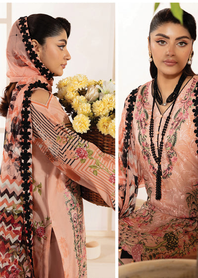 RMSHO-11 - Unstitched - Ramsha Mashaal Luxury Lawn Vol 13 - Memsaab Online