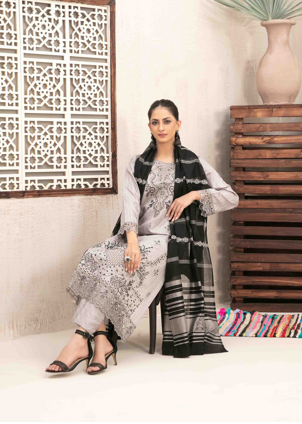 NTR-5263 - Unstitched - Nurten Fancy Embroidered Viscose Suit 2025 - Memsaab Online