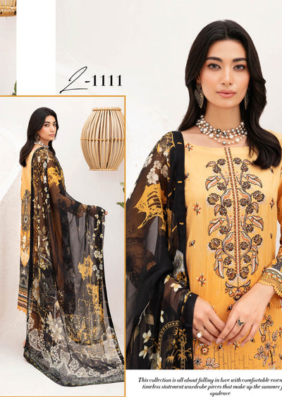 Z-1111 - Unstitched - Ramsha Mashaal Luxury Lawn Vol 11 2024 - Memsaab Online