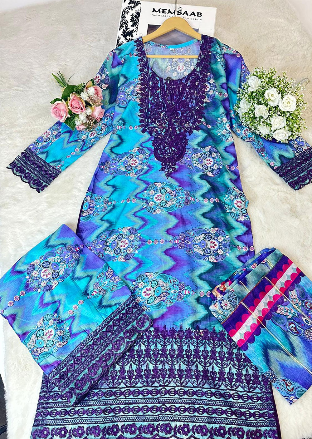 ASK611 Readymade Printed Lawn Suit - Memsaab Online