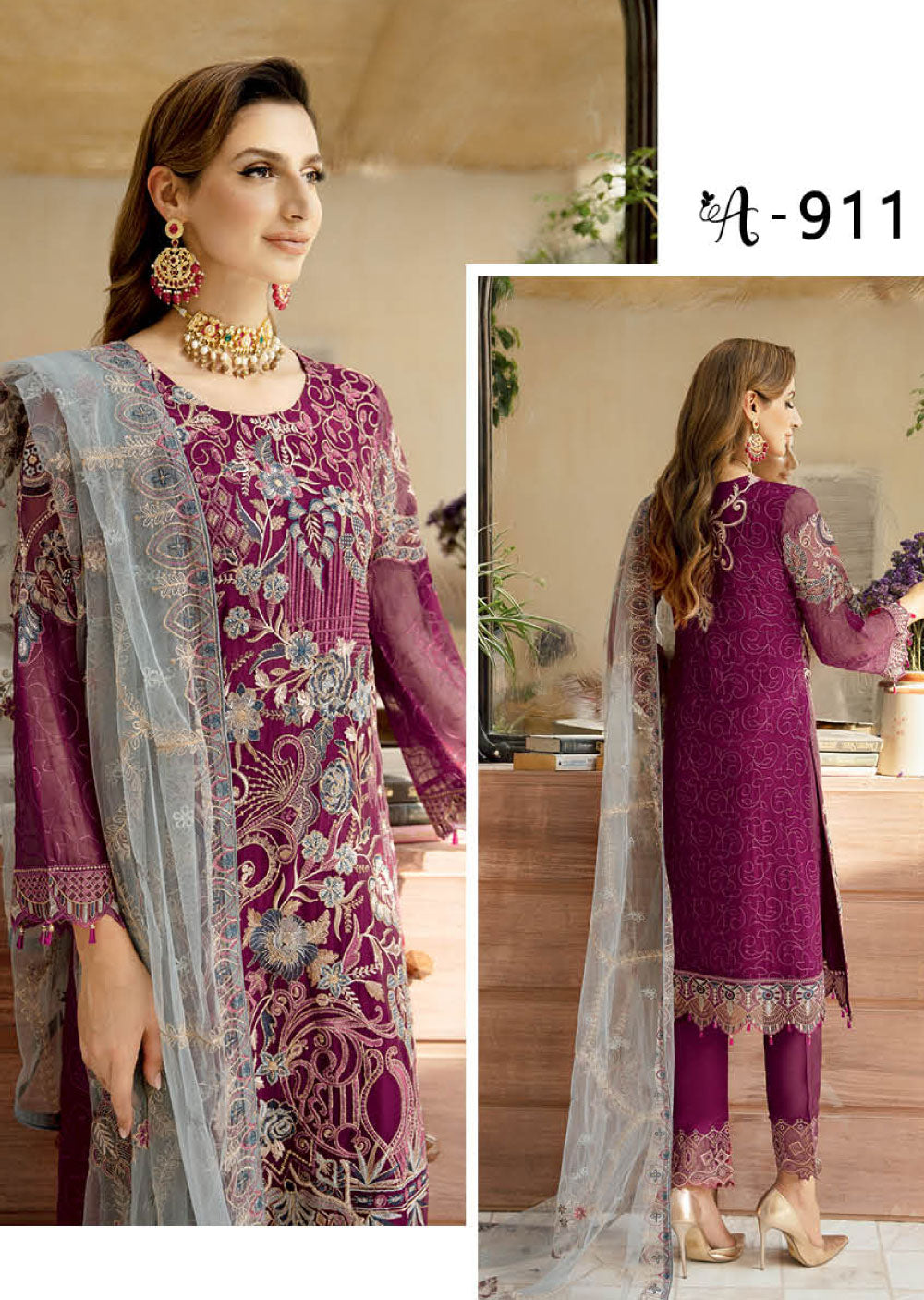 A-911 - Unstitched - Chevron by Ramsha Volume 9 2024 - Memsaab Online