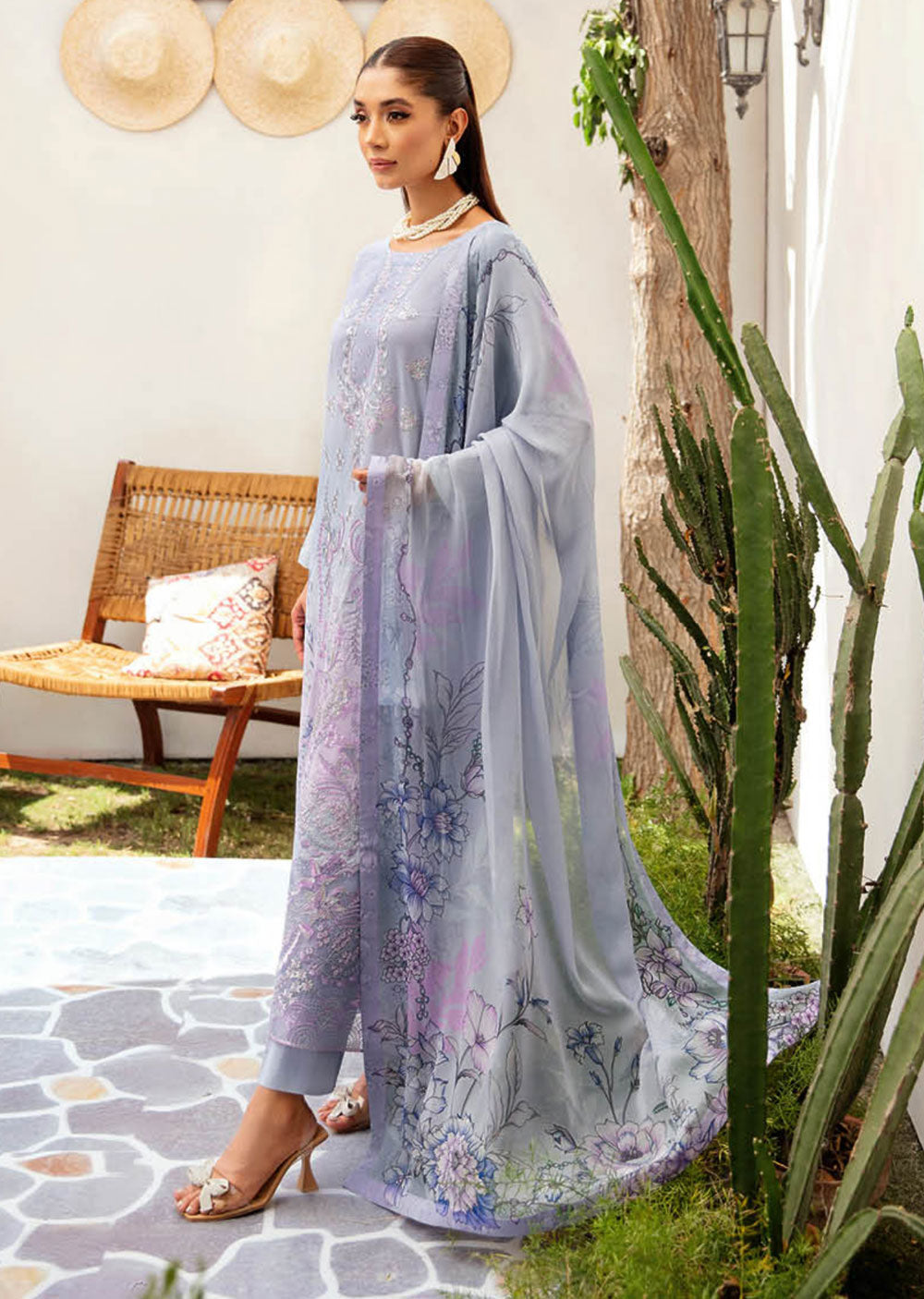 L-1211 - Unstitched - Ramsha Mashaal Luxury Lawn Vol 12 2024 - Memsaab Online