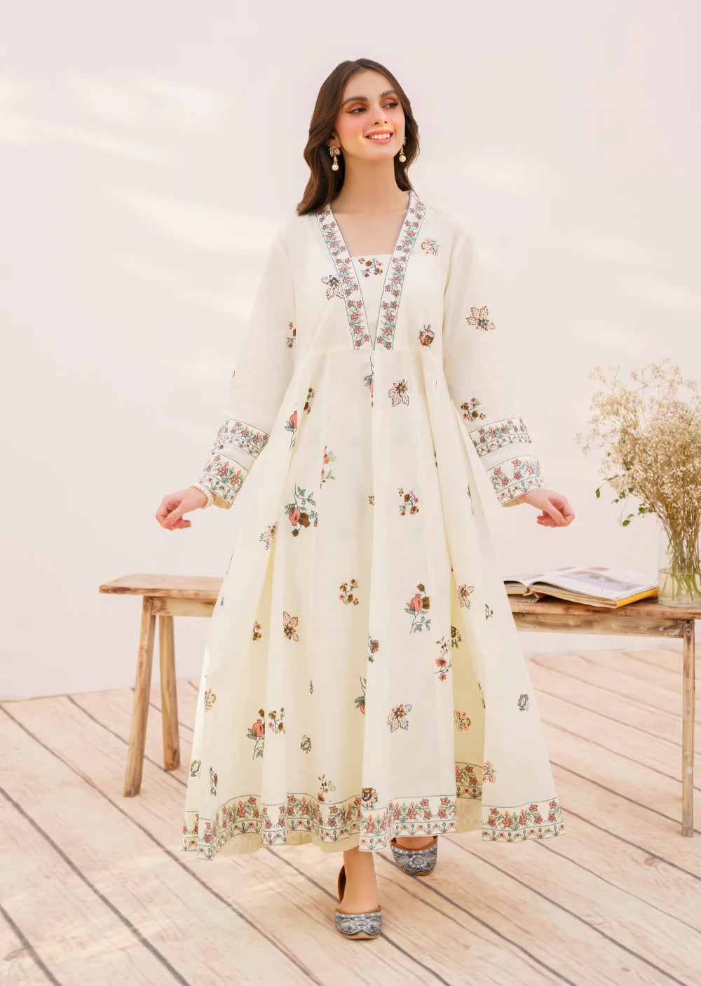 NAZMA- Readymade 3 Piece Cotton Suit - Memsaab Online