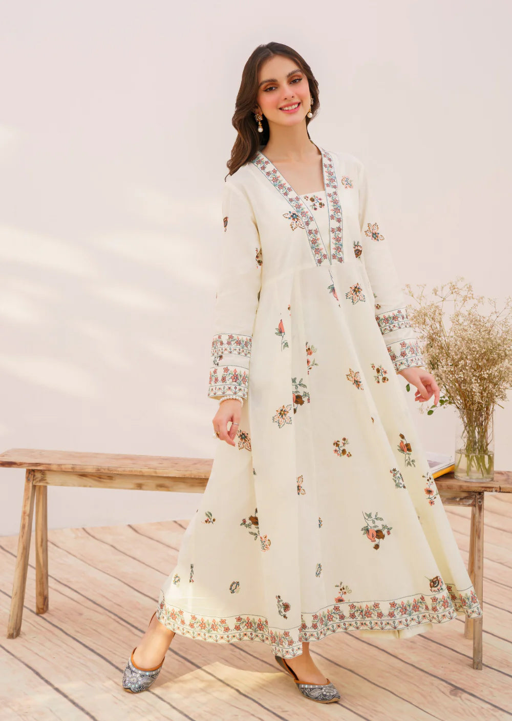 NAZMA- Readymade 3 Piece Cotton Suit - Memsaab Online