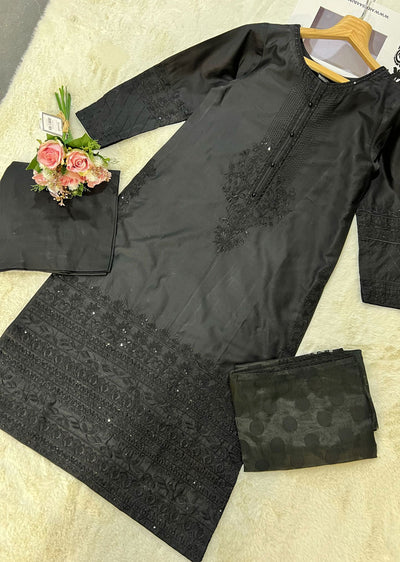 12145-IG-CT - Readymade Black Formal Suit - Memsaab Online