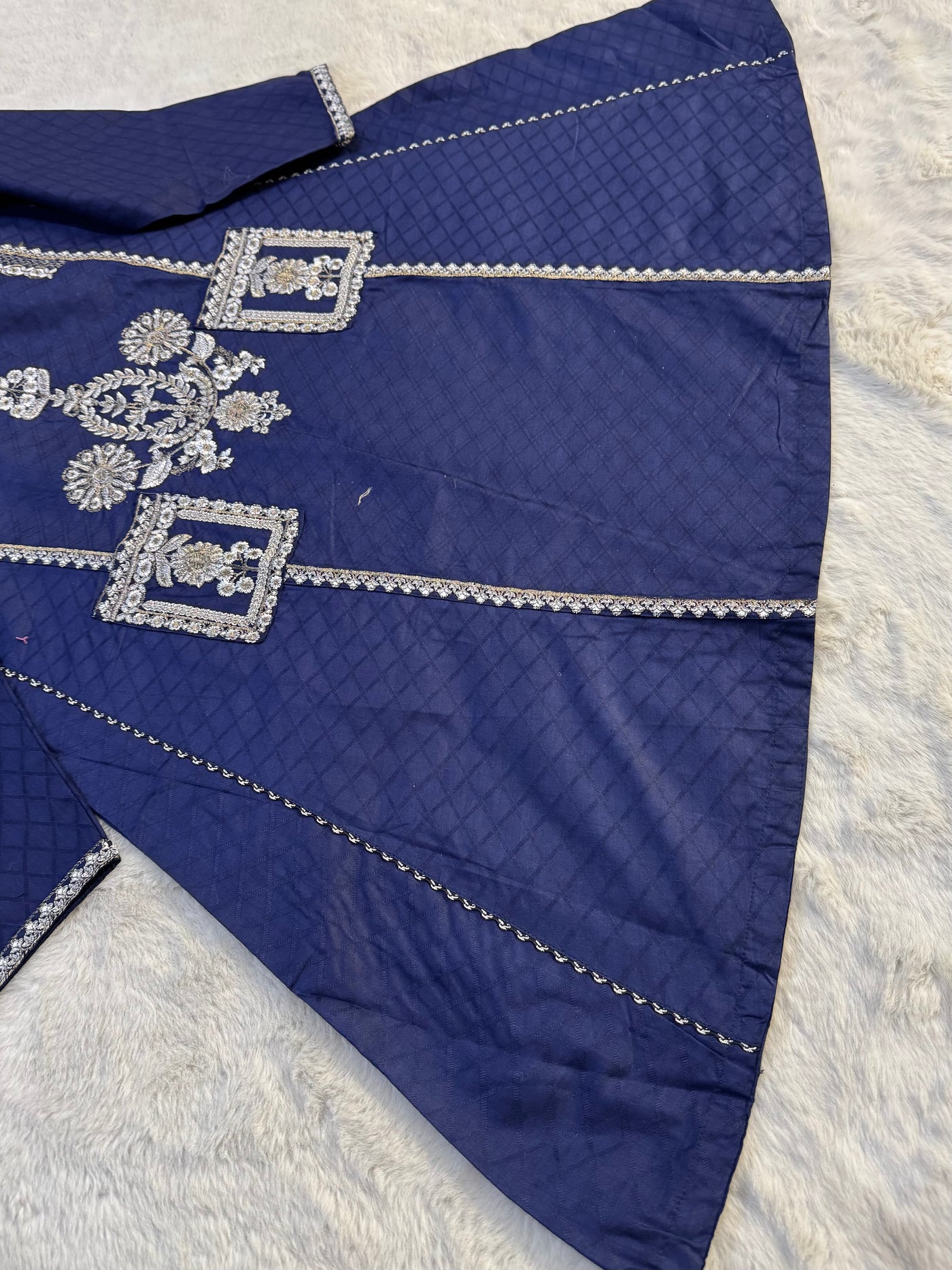 ASZ202 Blue Readymade Viscose Kurti - Memsaab Online