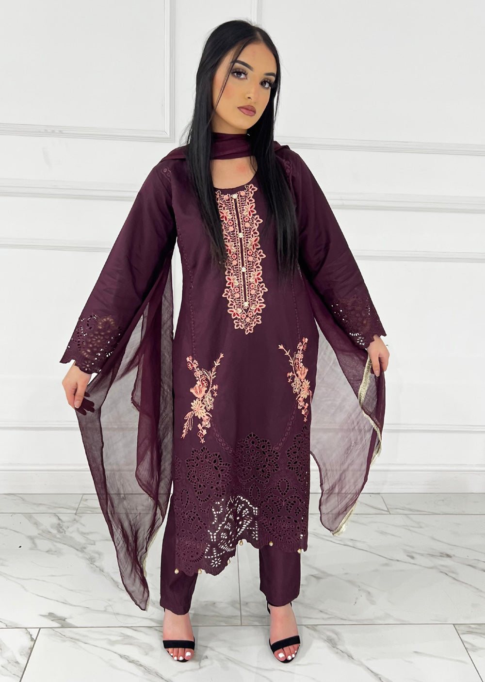 HK291 - Purple - Readymade HK Outfit - Memsaab Online