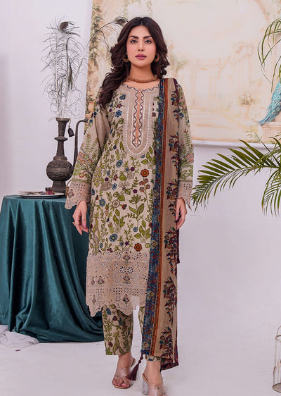 MDNA-05 - Grey Embroidered Lawn Outfit - Memsaab Online