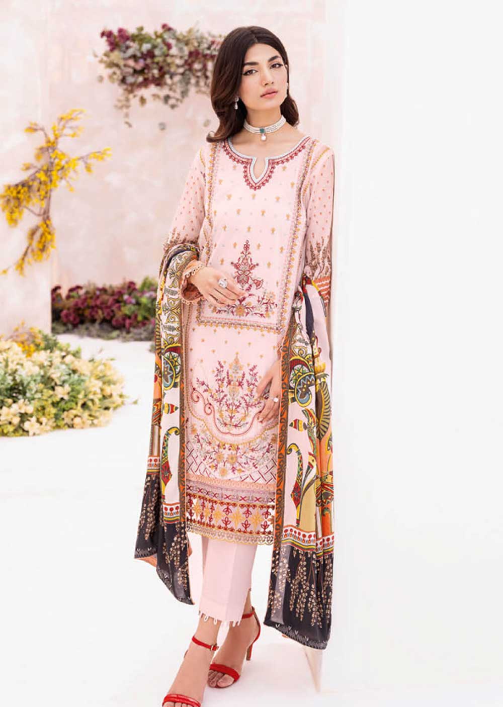 L-712-R - Readymade - Ramsha Mashaal Luxury Lawn Vol 07 2023 - Memsaab Online