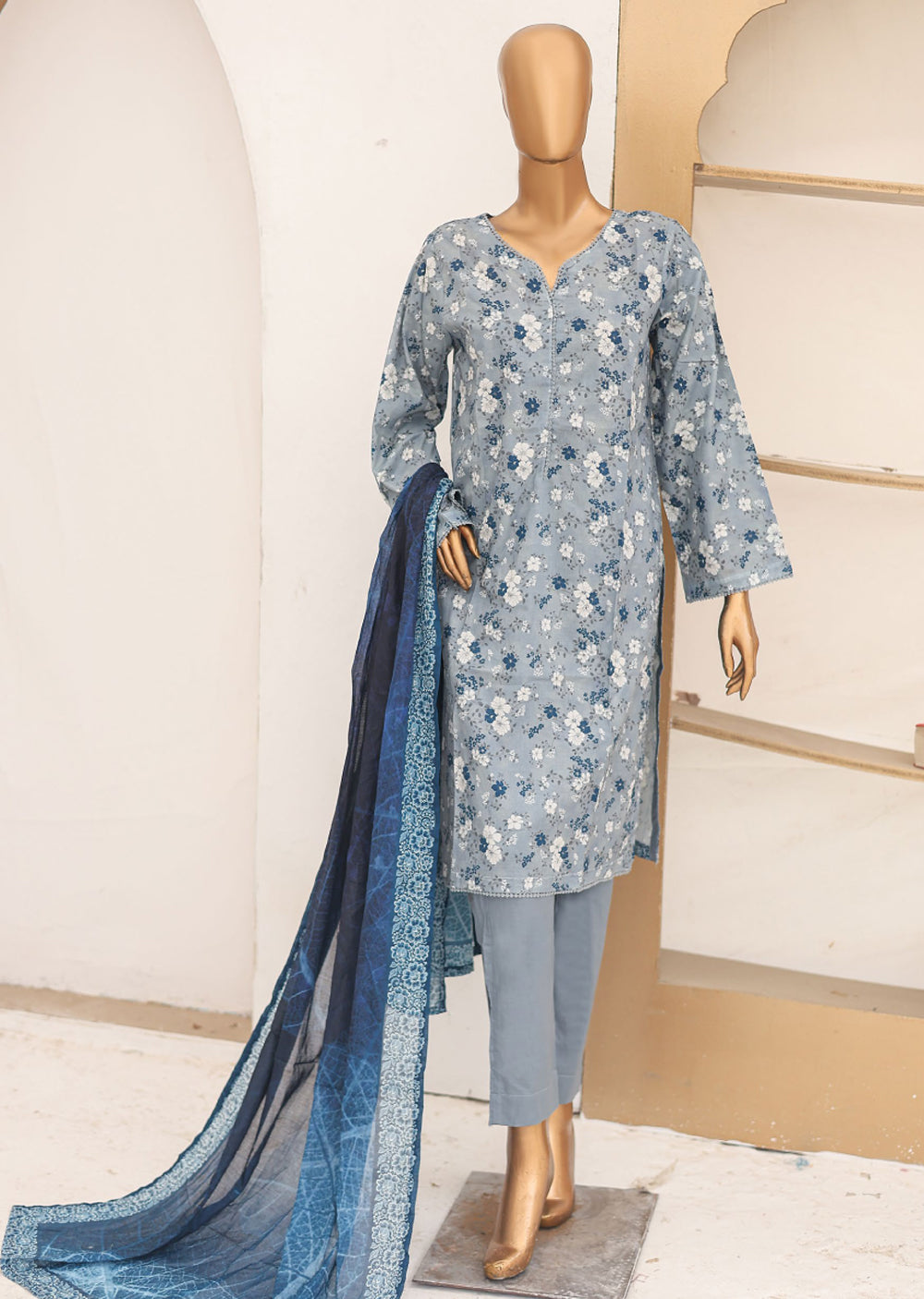 BNS-112 Bin Saeed Printed Cotton Lawn Suits 2024 - Memsaab Online