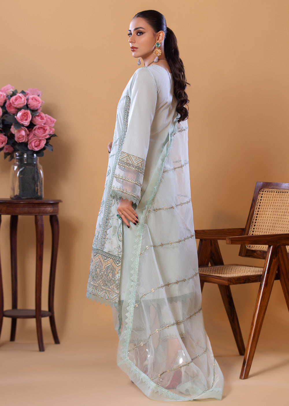 HSS-239 - Readymade Heeras linen Suit - Memsaab Online