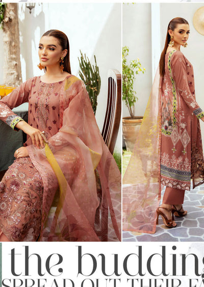 L-1212 - Unstitched - Ramsha Mashaal Luxury Lawn Vol 12 2024 - Memsaab Online