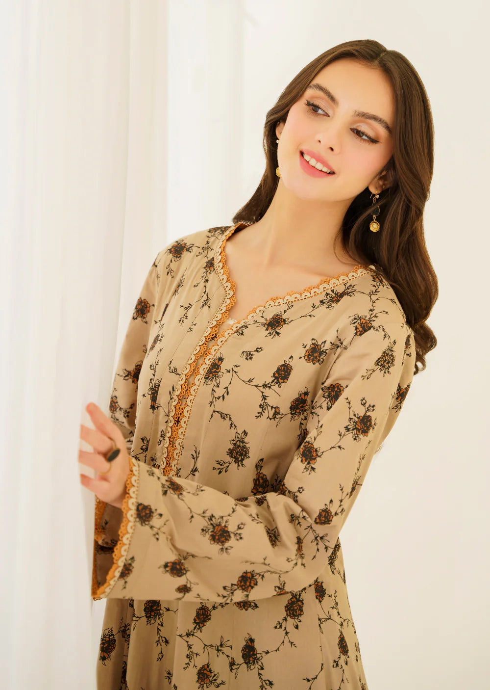 Gul Mohr - Readymade 3 Piece Cotton Suit - Memsaab Online