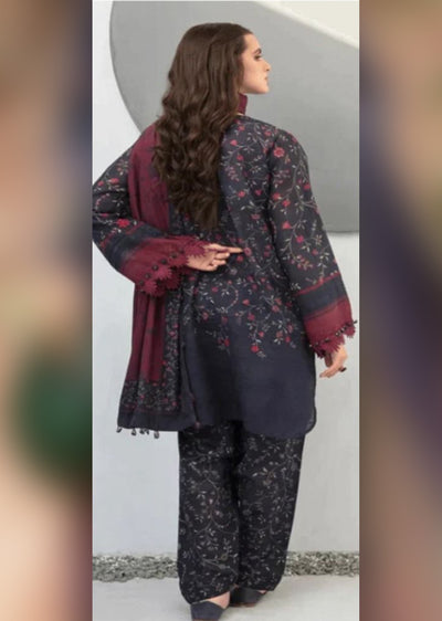 BTMR-02 - Purple - Unstitched - Baroque Inspired Dhanak Suit 2025 - Memsaab Online