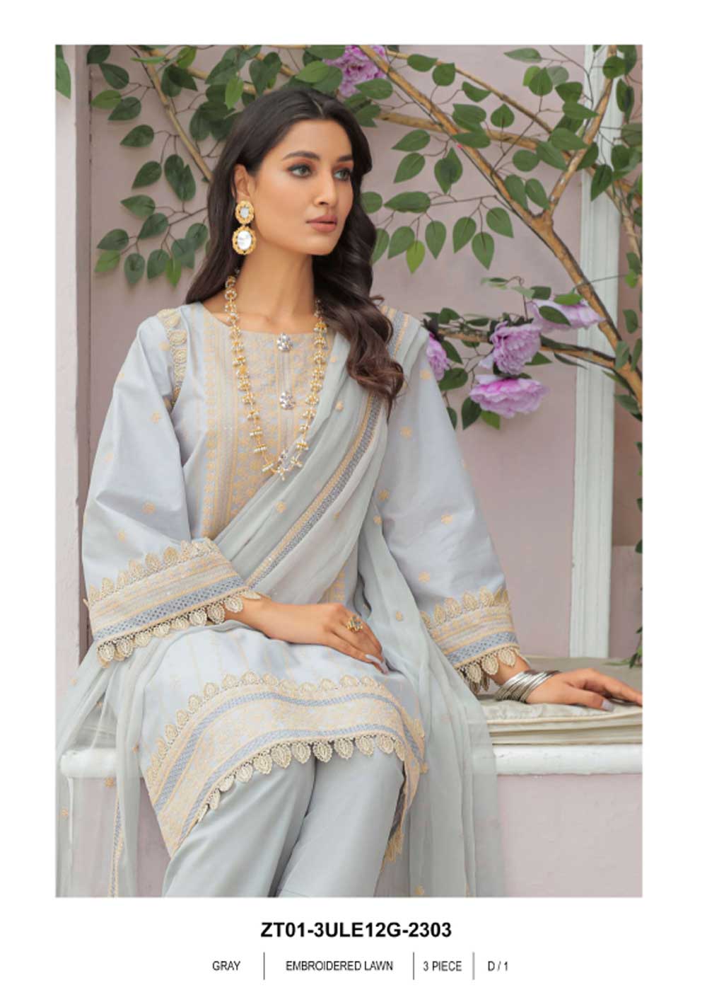 ZT-12 - Unstitched - Tishnagi Collection by Zarizaa 2023 - Memsaab Online