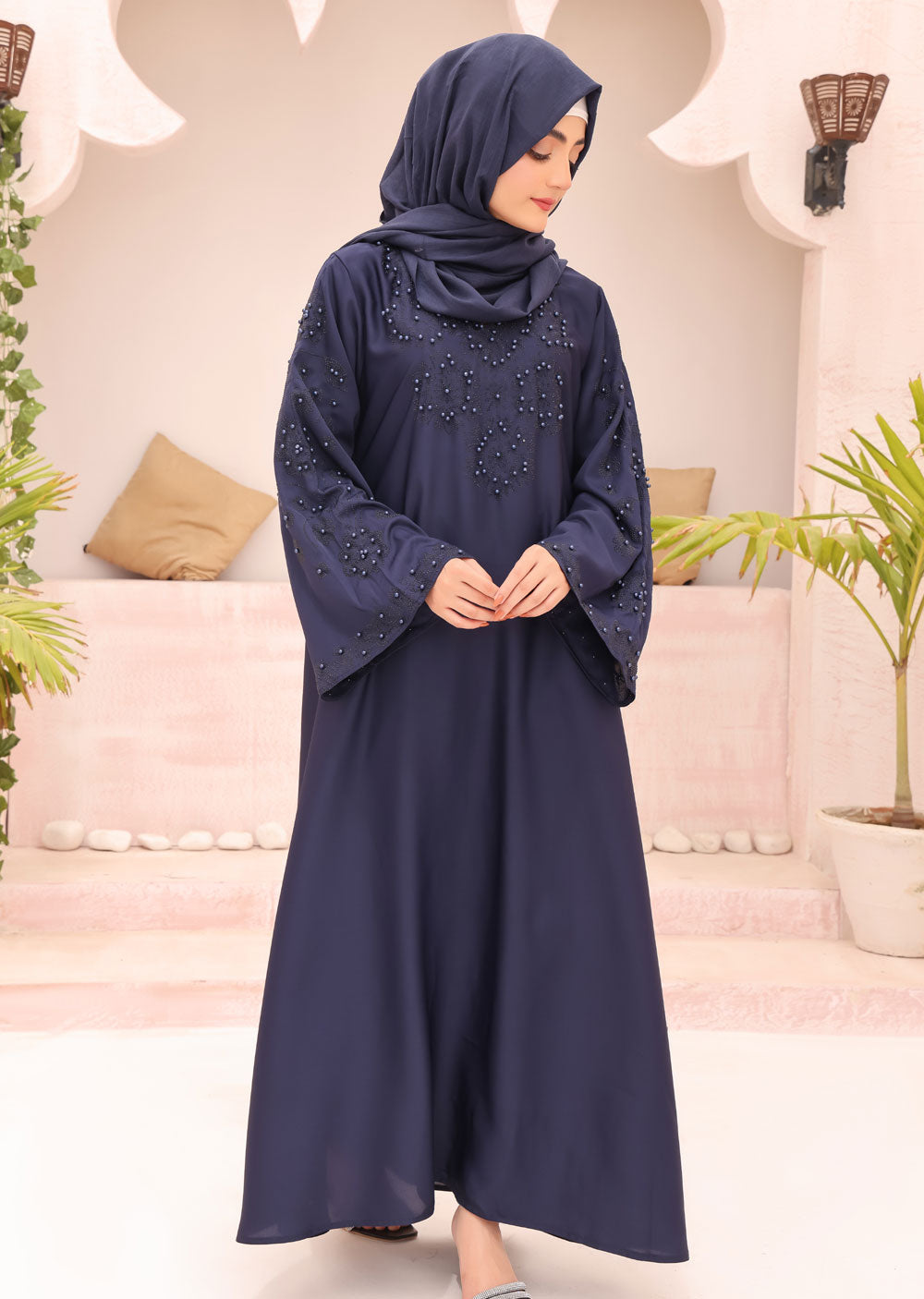 ASL 03 Bilqees Navy Ladies Fancy Abaya