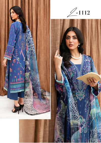 Z-1112 - Unstitched - Ramsha Mashaal Luxury Lawn Vol 11 2024 - Memsaab Online