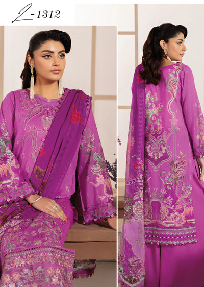 RMSHO-12 - Unstitched - Ramsha Mashaal Luxury Lawn Vol 13 - Memsaab Online