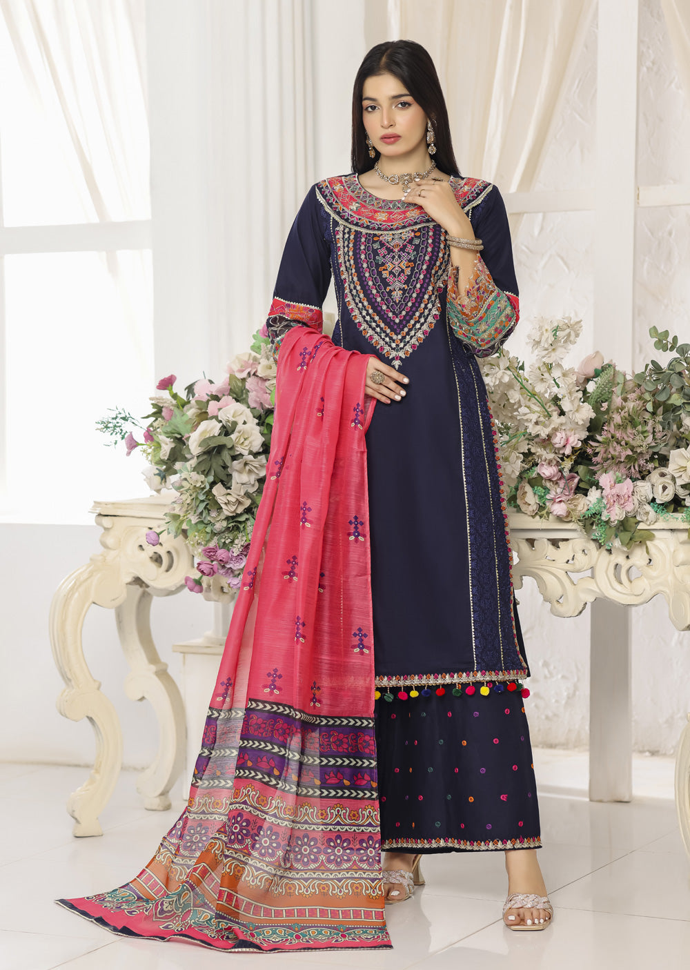 ATR-1157- Readymade Sehrish B Lux Cotton - Memsaab Online