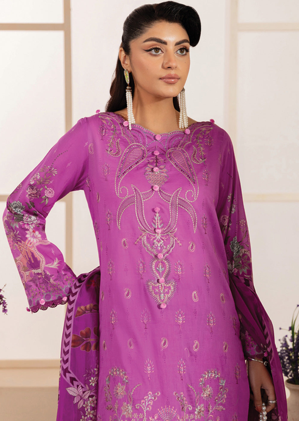 RMSHO-12 - Unstitched - Ramsha Mashaal Luxury Lawn Vol 13 - Memsaab Online