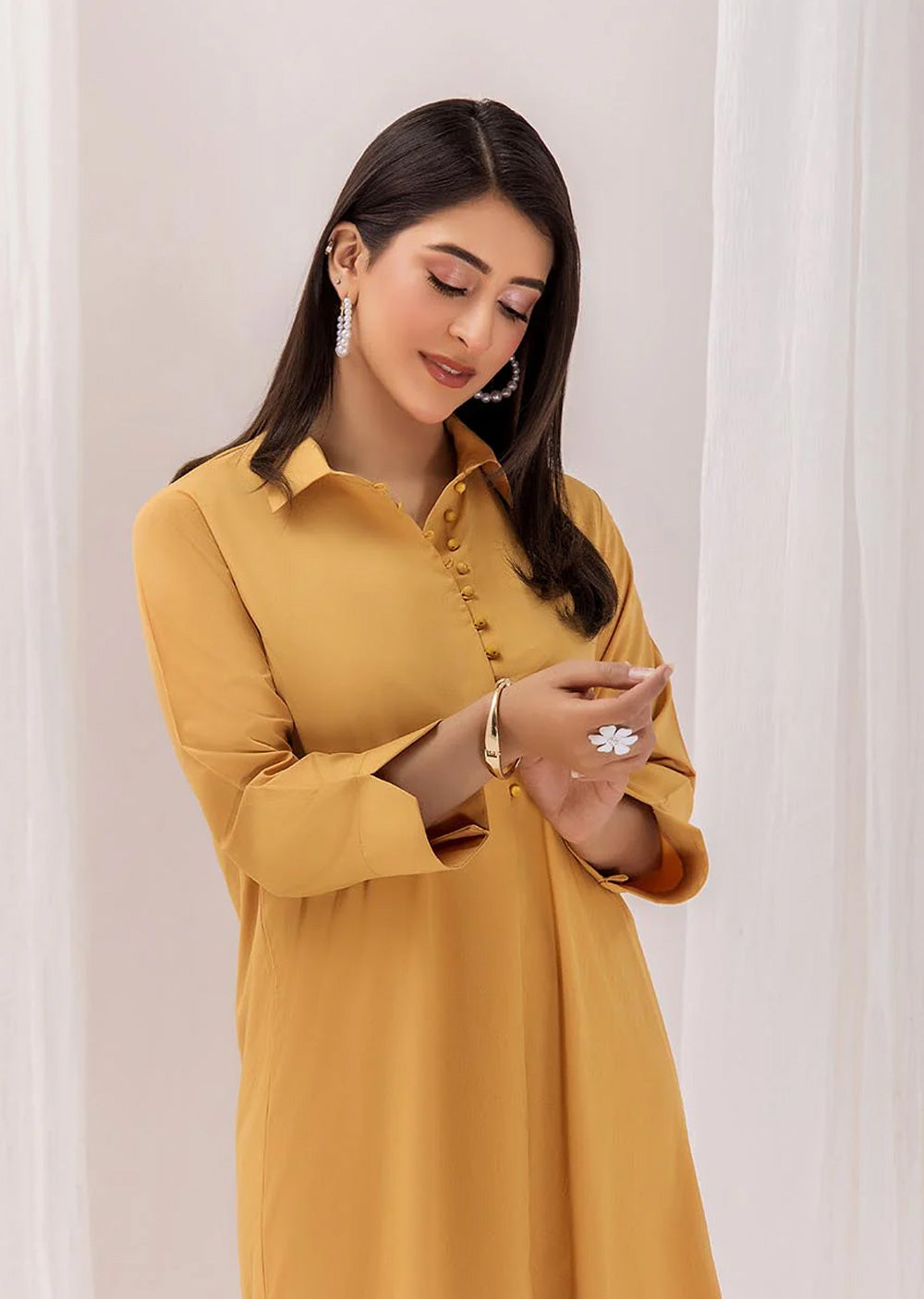 F-139 - Yellow - Readymade - Khuda Baksh Ouftit - Memsaab Online