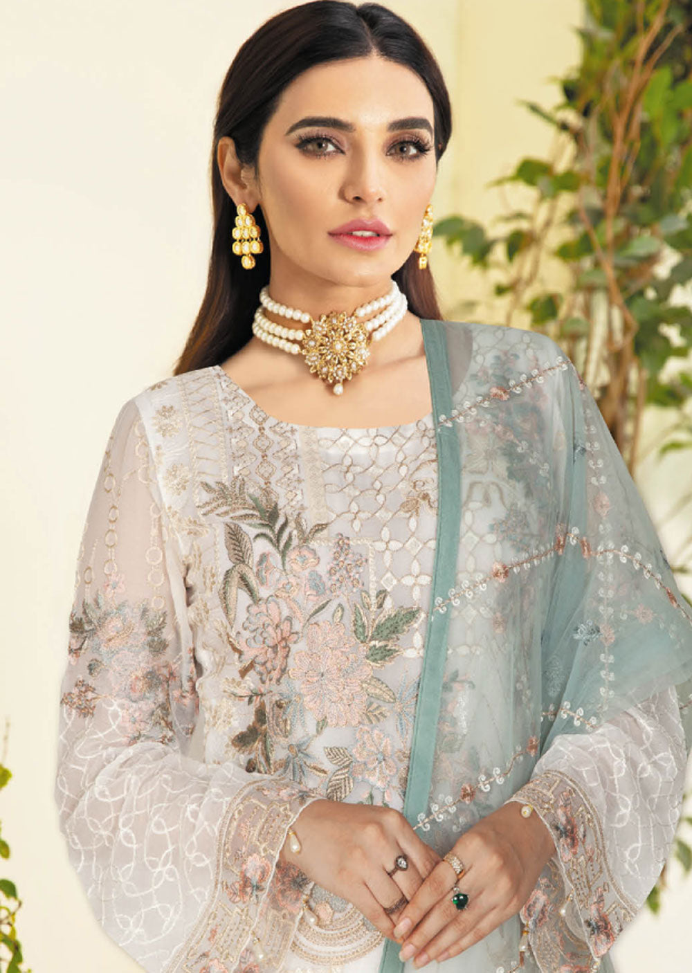 N-1306 - Unstitched - Nayab Weightless Chiffon Collection by Ramsha Vol 03 2023 - Memsaab Online