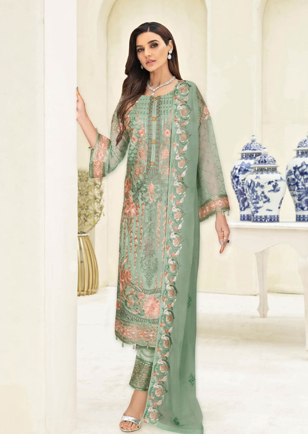 N-1310-R - Readymade - Nayab Weightless Chiffon Collection by Ramsha Vol 03 2024 - Memsaab Online