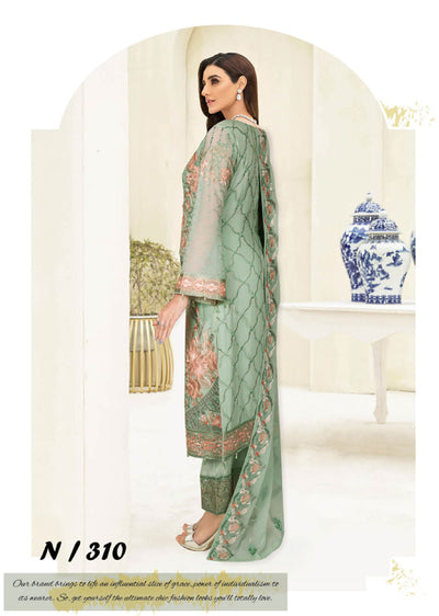 N-1310 - Unstitched - Nayab Weightless Chiffon Collection by Ramsha Vol 03 2023 - Memsaab Online