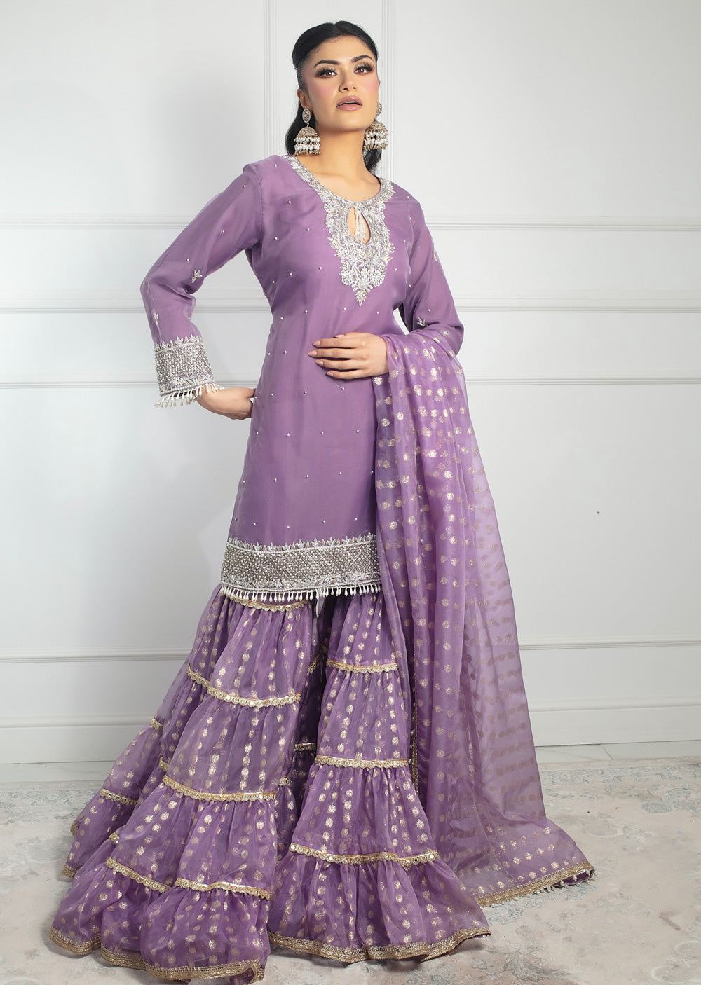 SRB1317 A - Falsa - Lilac- Sehrish.B Designer - Memsaab Online