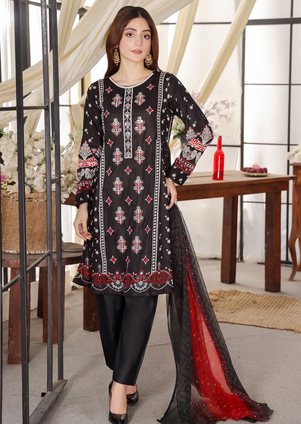 AMT47004C - Readymade Lawn Suit - Memsaab Online