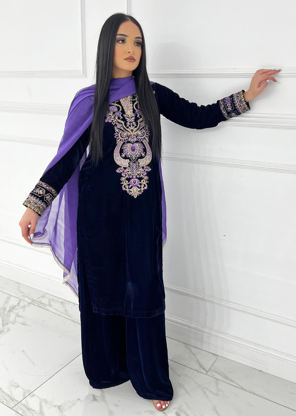 HK289 - Navy - Readymade HK Outfit - Memsaab Online