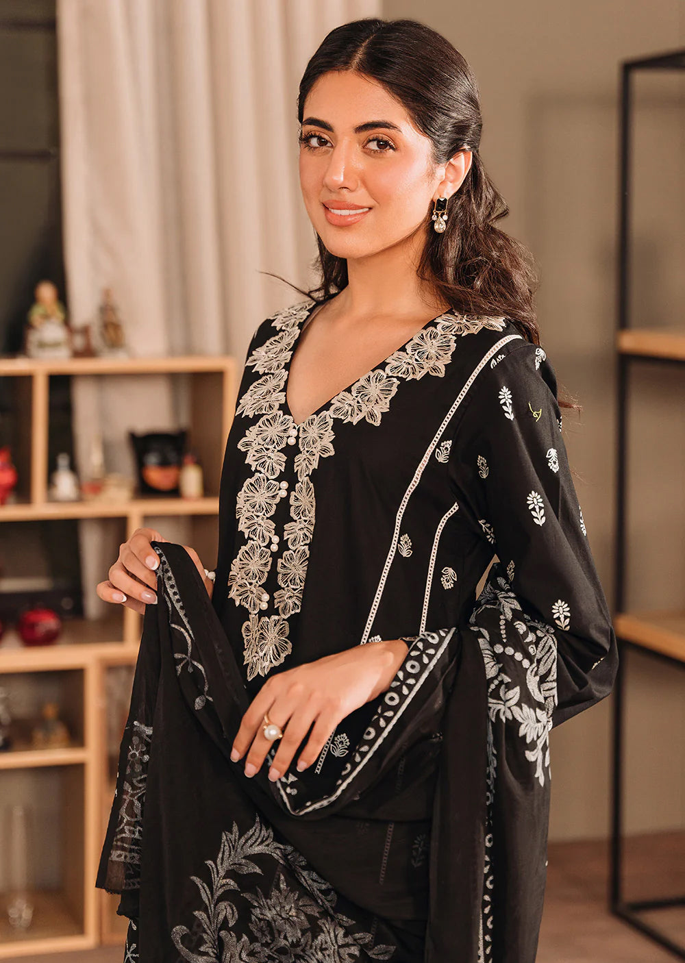 RIVERIA- Readymade 3 Piece Cotton Suit - Memsaab Online