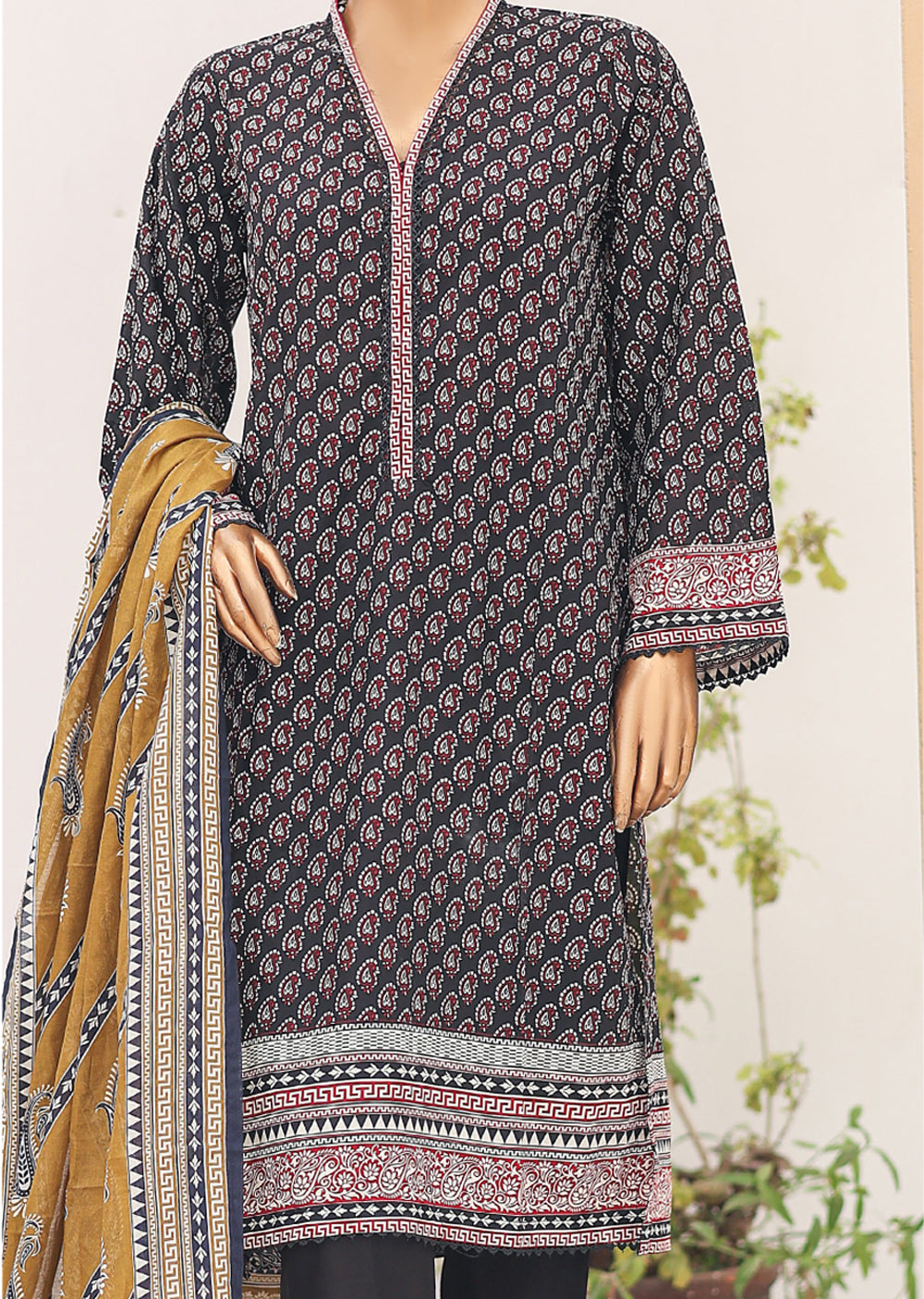 BNS-113 Bin Saeed Printed Cotton Lawn Suits 2024 - Memsaab Online