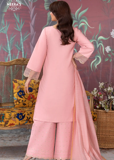 HSS-173 - Readymade - Pink Charm Royaity Dhanak suit by Heeras - Memsaab Online