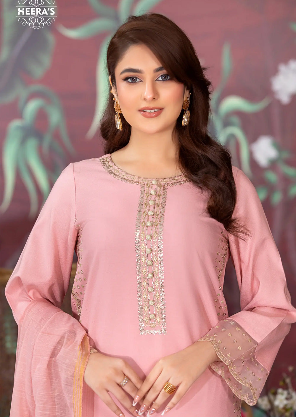 HSS-173 - Readymade - Pink Charm Royaity Dhanak suit by Heeras - Memsaab Online