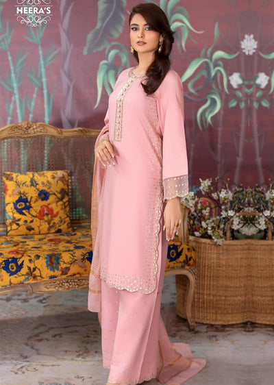 HSS-173 - Readymade - Pink Charm Royaity Dhanak suit by Heeras - Memsaab Online