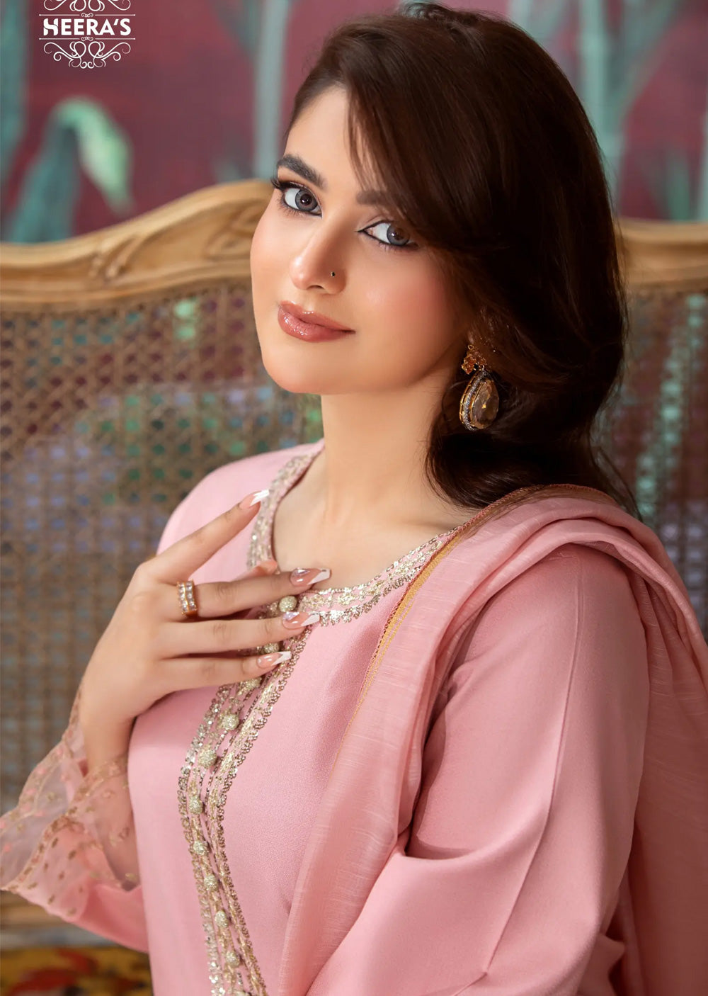 HSS-173 - Readymade - Pink Charm Royaity Dhanak suit by Heeras - Memsaab Online